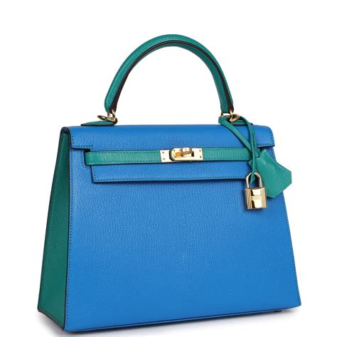 hermes kelly bleu paon|HERMES Epsom Kelly Sellier 25 Bleu Paon .